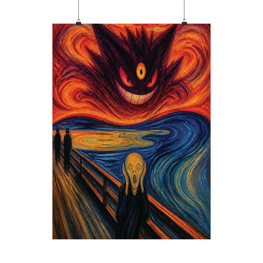Haunted Expressionist Monster Poster, Gothic Surreal Wall Art, Matte Vertical Print
