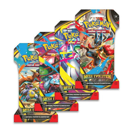 Pokémon Mega Evolution Sleeved Booster Pack with 10 cards and Basic Energy