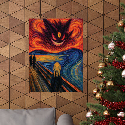 Haunted Expressionist Monster Poster, Gothic Surreal Wall Art, Matte Vertical Print