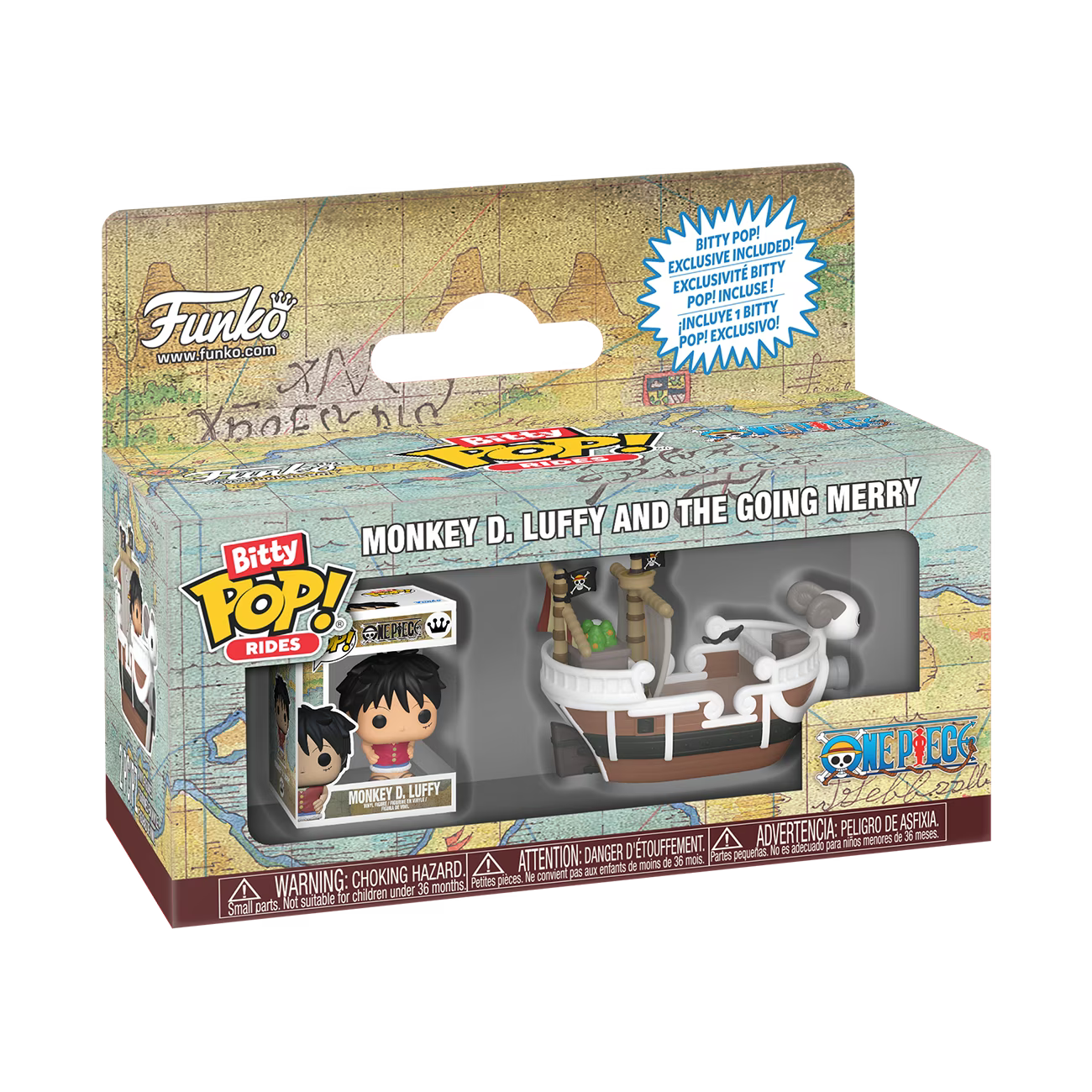 Funko Bitty Pop Ride: One Piece Going Merry with Luffy Collectible Vinyl Figure