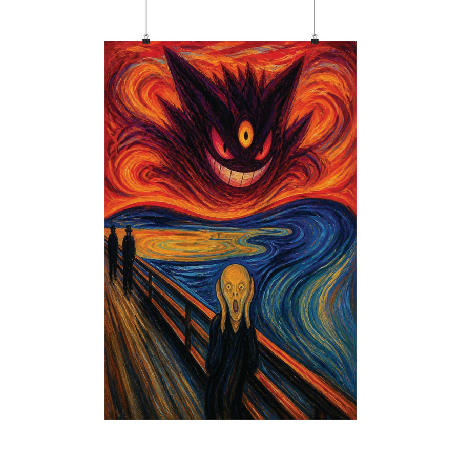 Haunted Expressionist Monster Poster, Gothic Surreal Wall Art, Matte Vertical Print