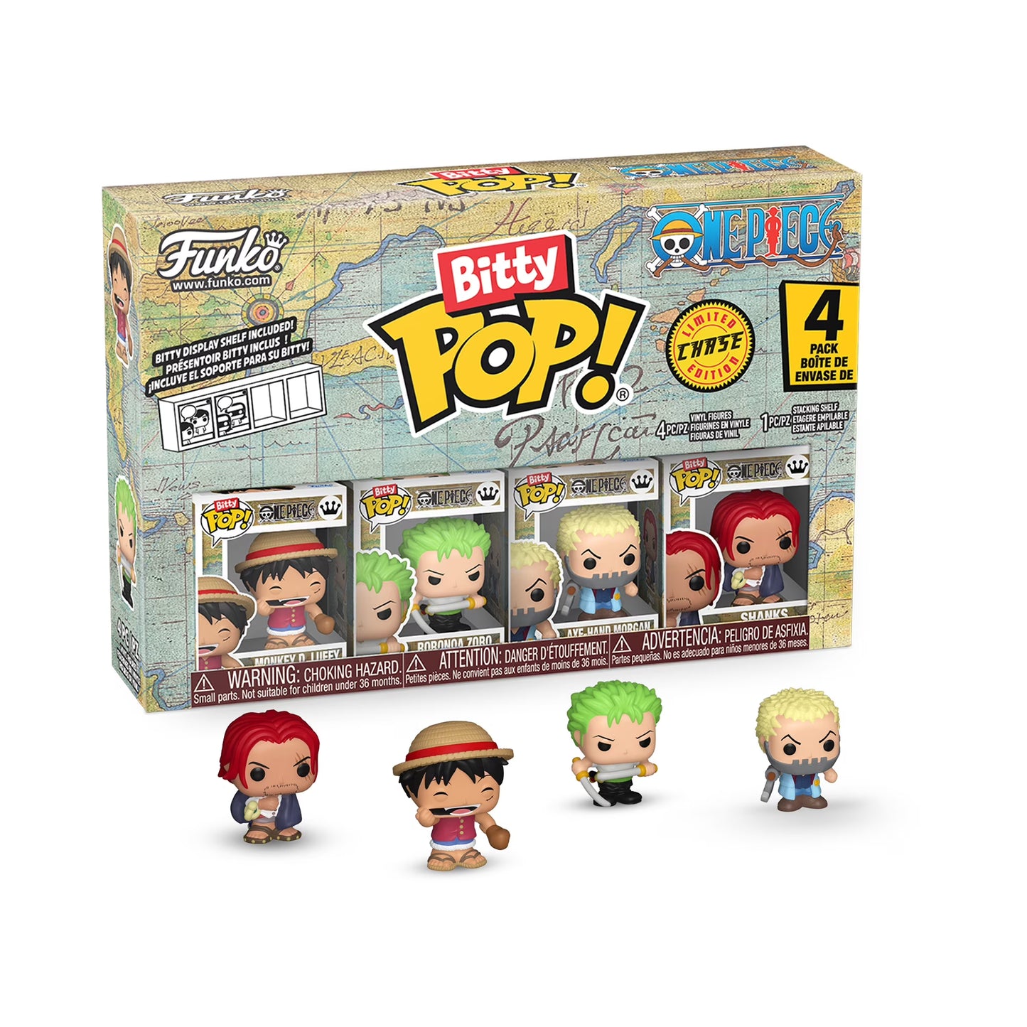 Funko Bitty POP! 4-Pack: One Piece - Luffy Collectible Vinyl Mini-Figures