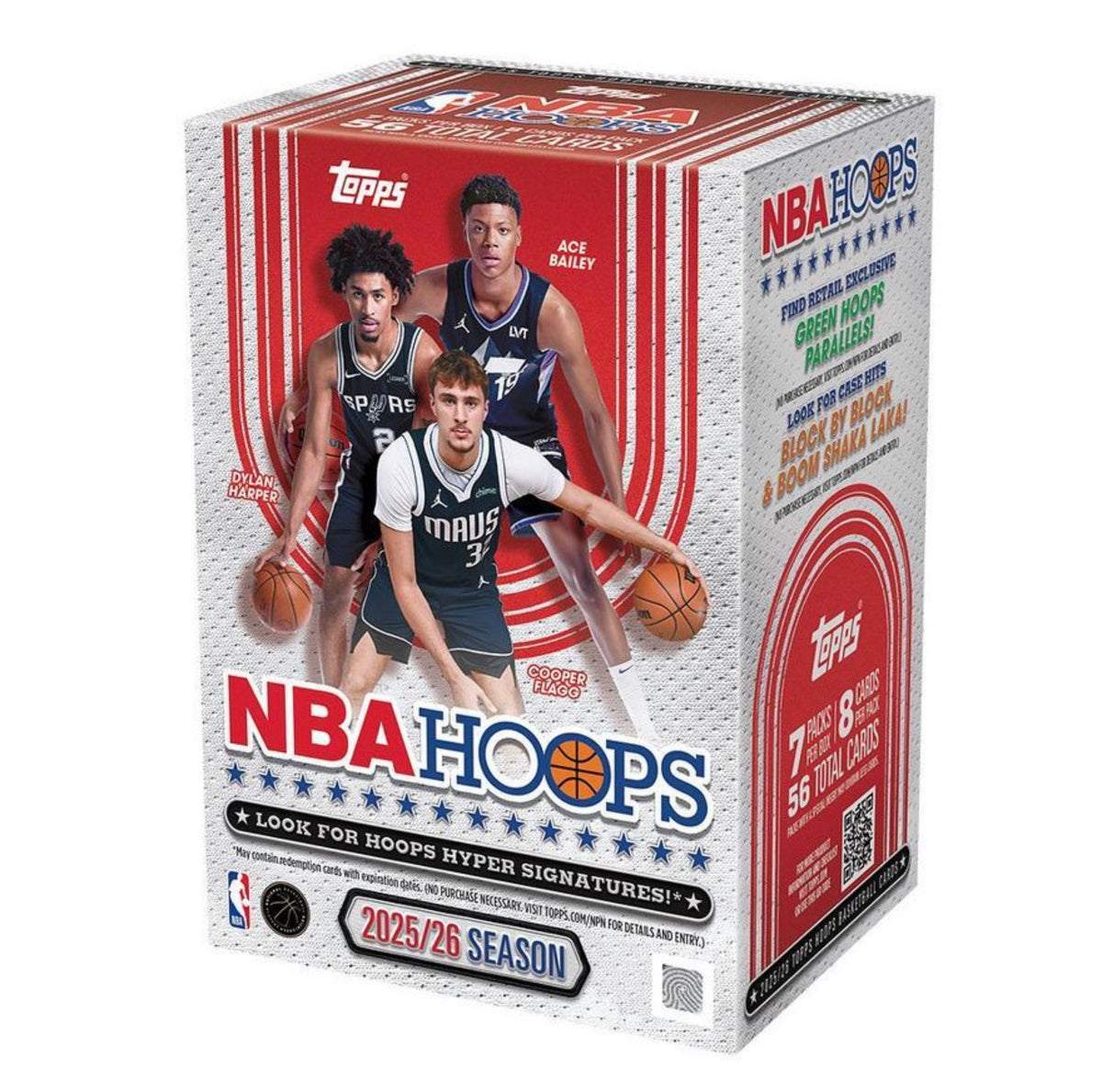 Topps 2025-26 NBA Hoops Basketball Value Box | Factory Sealed