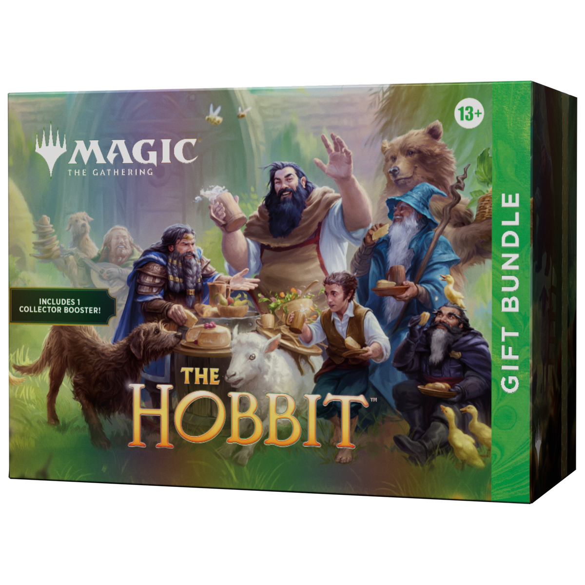 Magic The Gathering The Hobbit Gift Bundle with Play Boosters Collector Booster foil lands and Spindown