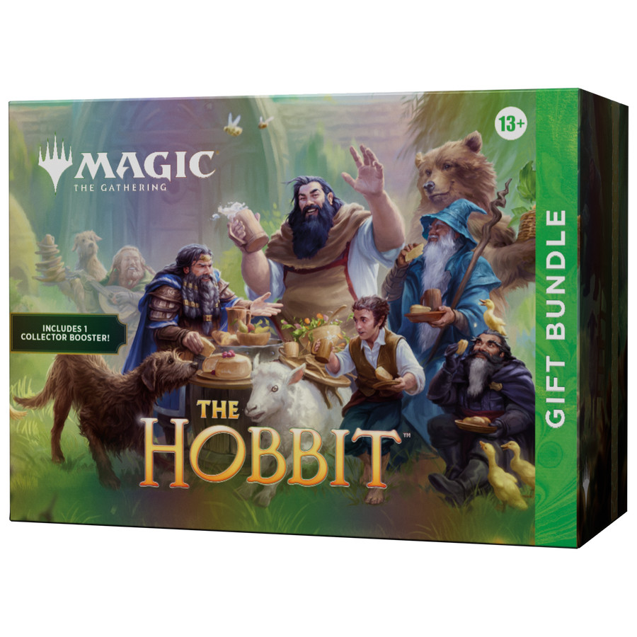 Magic The Gathering The Hobbit Gift Bundle with Play Boosters Collector Booster foil lands and Spindown