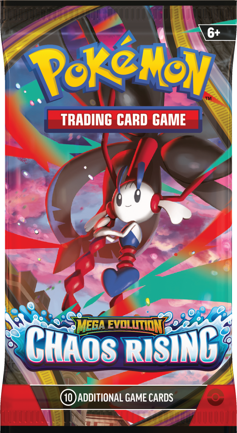 Pokémon Chaos Rising booster pack with Mega Floette artwork; one assorted pack per purchase