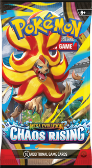 Pokémon Chaos Rising booster pack with Mega Pyroar artwork; one assorted pack per purchase