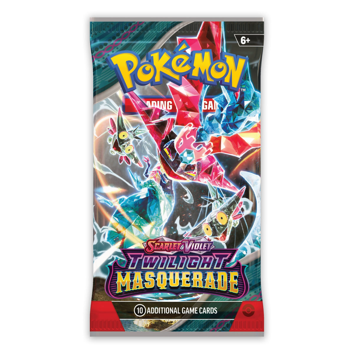 English Twilight Masquerade single booster pack with Dragapult artwork; artwork is assorted
